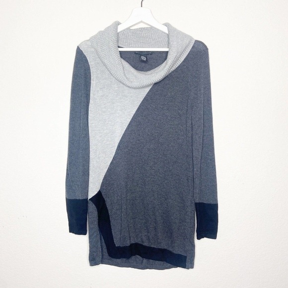 Grace Elements Color Block Side Slit Cowl Neck Sweater Sz S - Picture 1 of 7